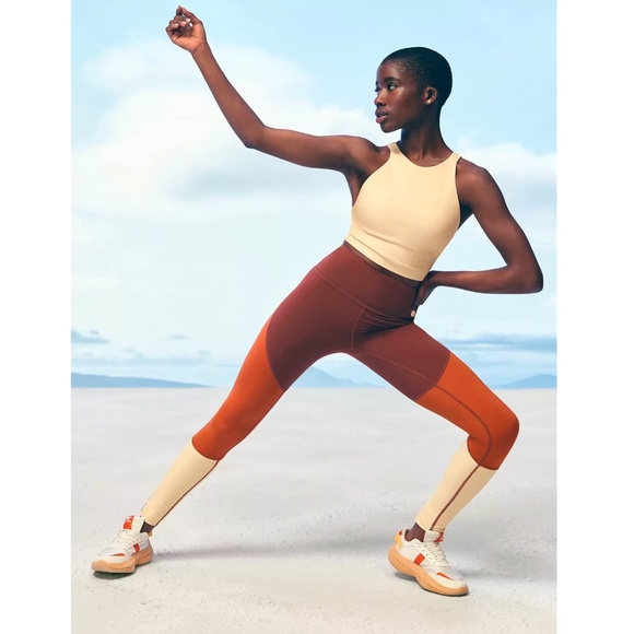 Sorel x prAna Wandering Soul Chalk Yellow & Gold Longline Bralette Sports Bra - Picture 8 of 14